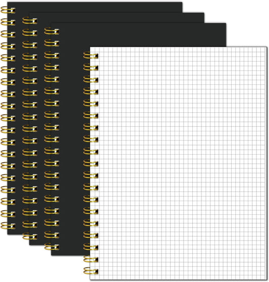 High-Quality Black Grid Notebooks 4 Pack - Ideal for Engineering Work