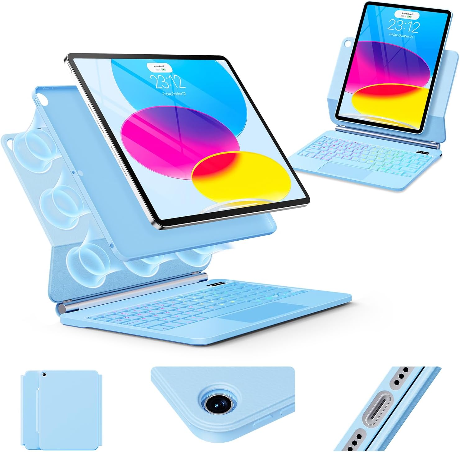 iPad 11th/10th Generation Case with Keyboard and Stand