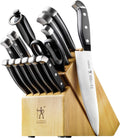 HENCKELS Premium 15-Piece Knife Set with Block - Razor-Sharp Edge