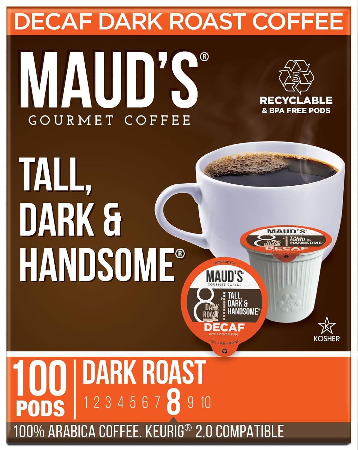 Maud's Decaf Dark Roast Pods - Energy-Friendly, Bold Blend!