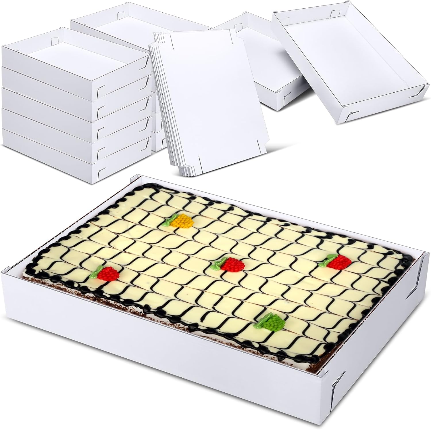 10 Pack Full Sheet Cake Boxes for Bakery and Home Use