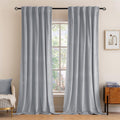 MIULEE Greyish White Velvet Curtains 96 in 2 Panels - Luxury Blackout