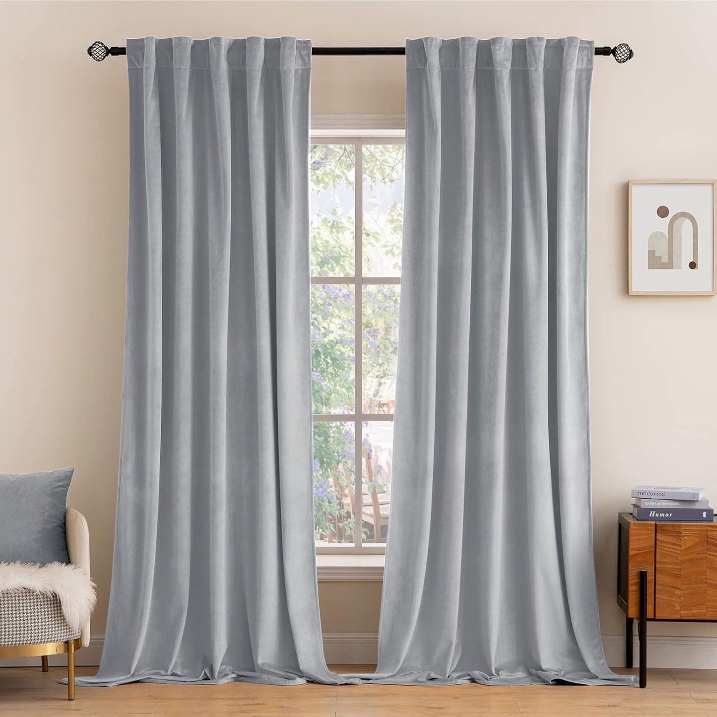 Luxury Blackout Velvet Curtains for Bedroom Living Room 96 in