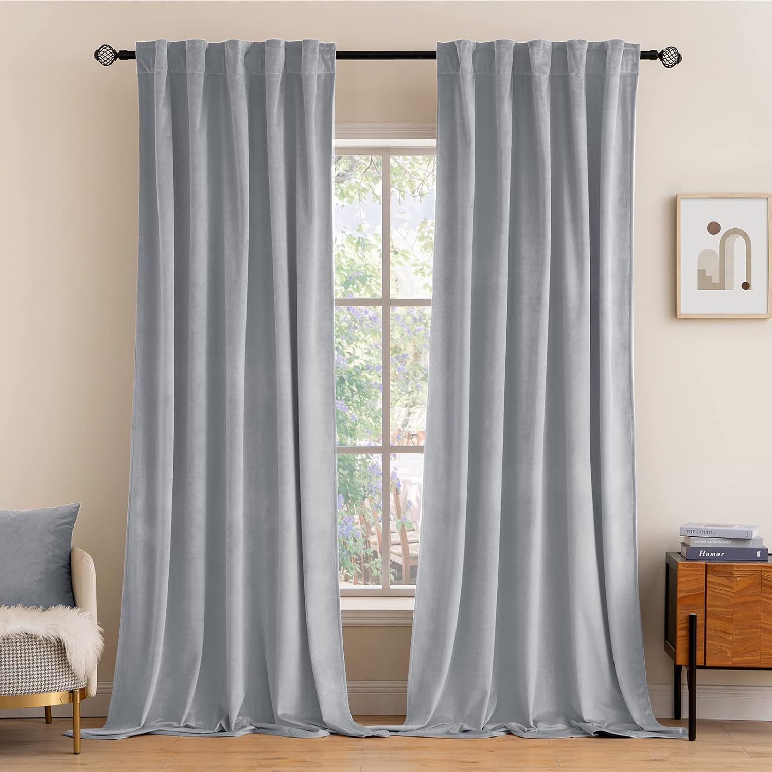 Luxury Blackout Velvet Curtains for Bedroom Living Room 96 in