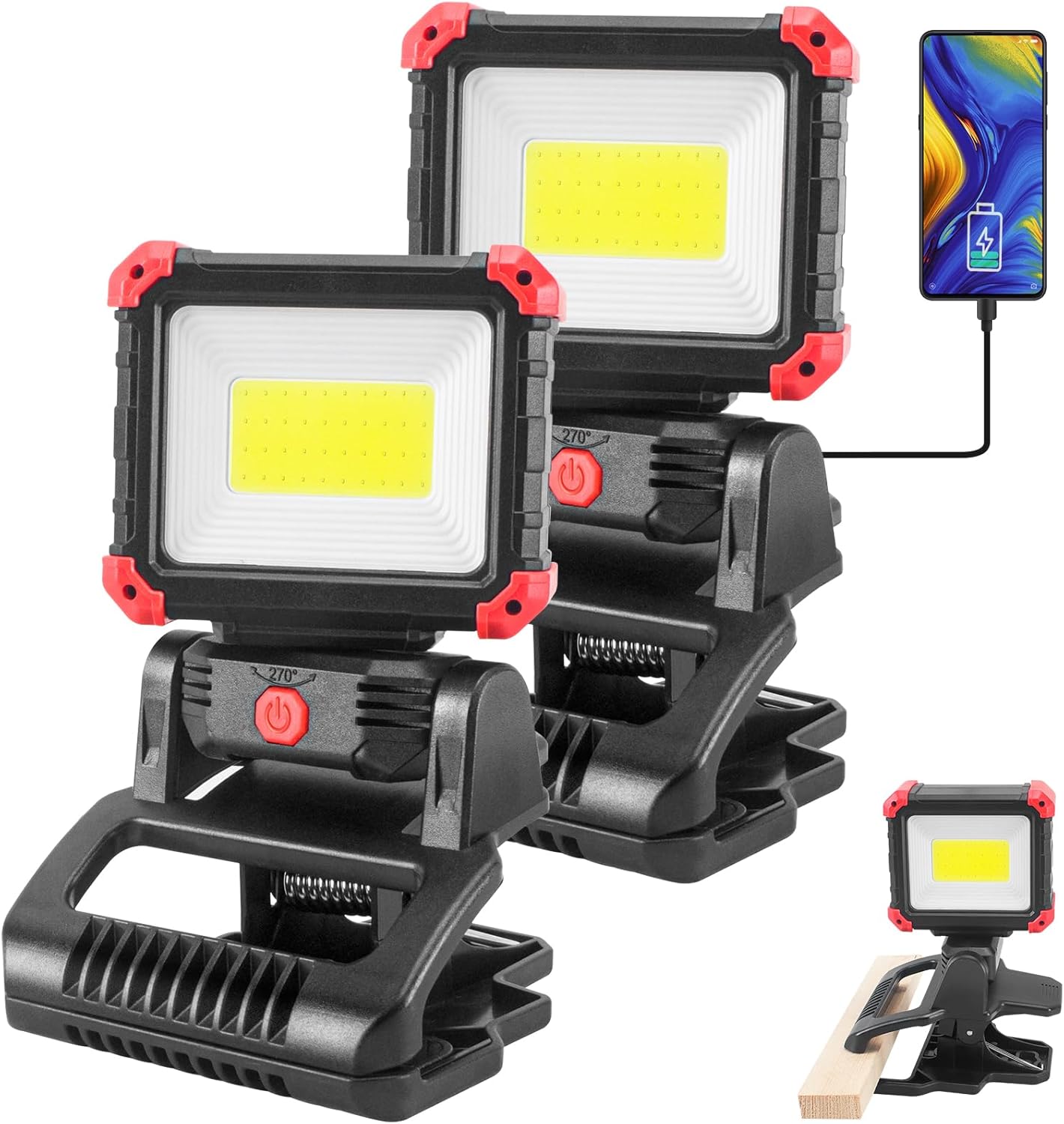 LED Rechargeable Work Light with Clamp for Any Task