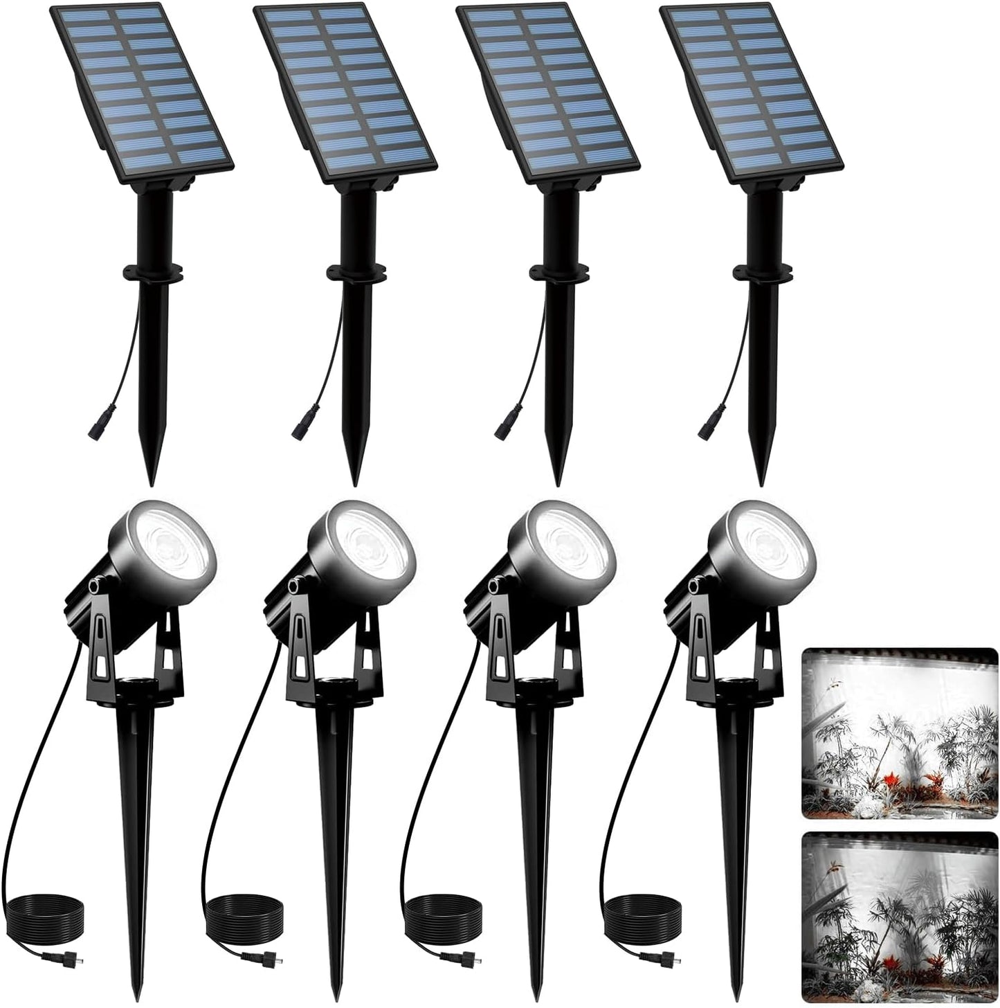 T-SUNUS Solar Spot Lights for Halloween Outdoor Decor 4 Pack