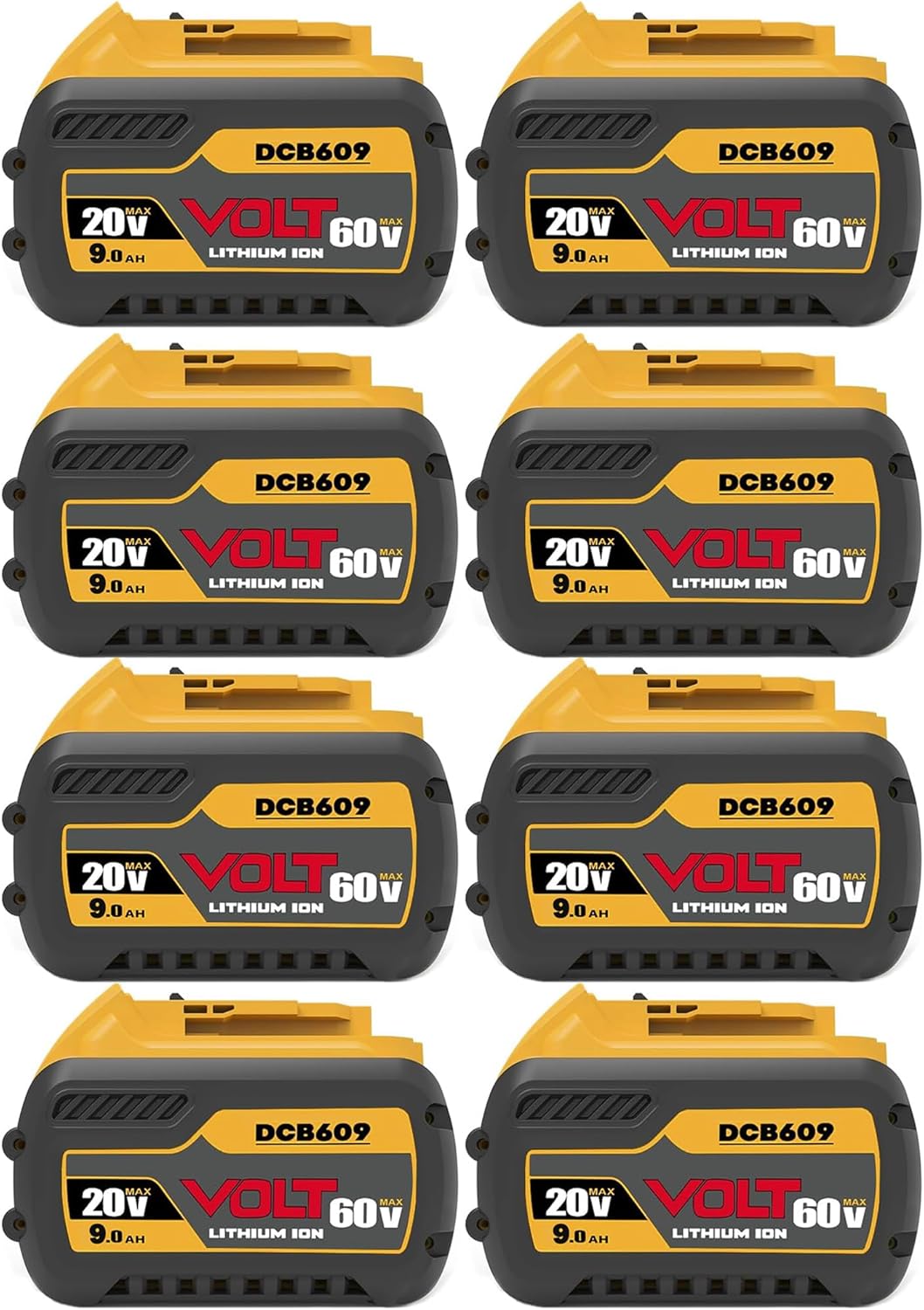 LONG FIT 8-Pack 9Ah DCB606 DCB609 Replacement for DeWalt Tools