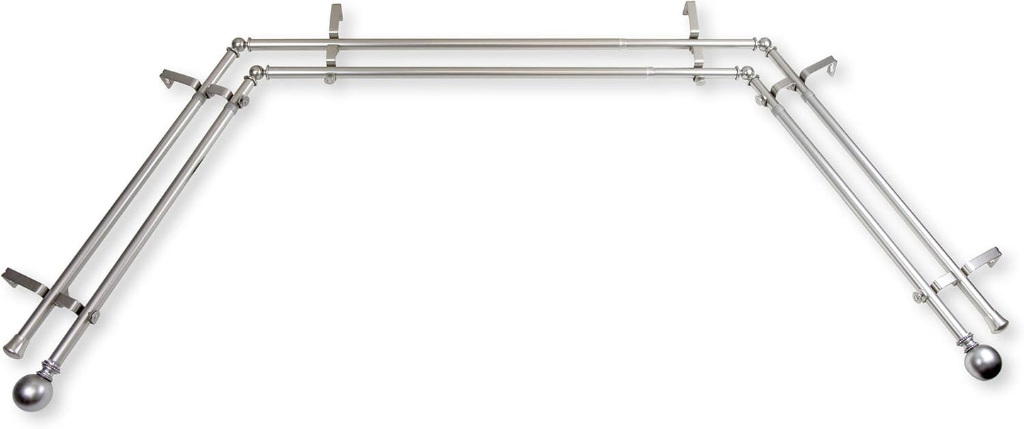 Rod Desyne Bay Window Double Curtain Rod - Easily Adjustable Lengths!
