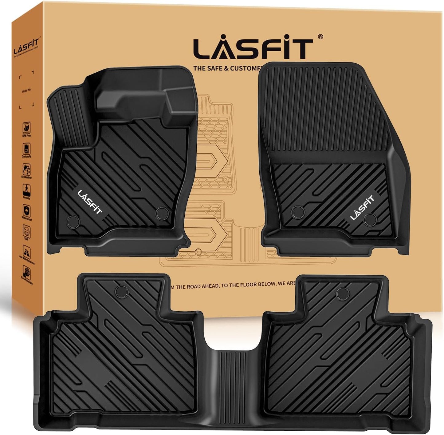 Custom Fit LASFIT Floor Mats for Ford Edge 2015-2024 Models