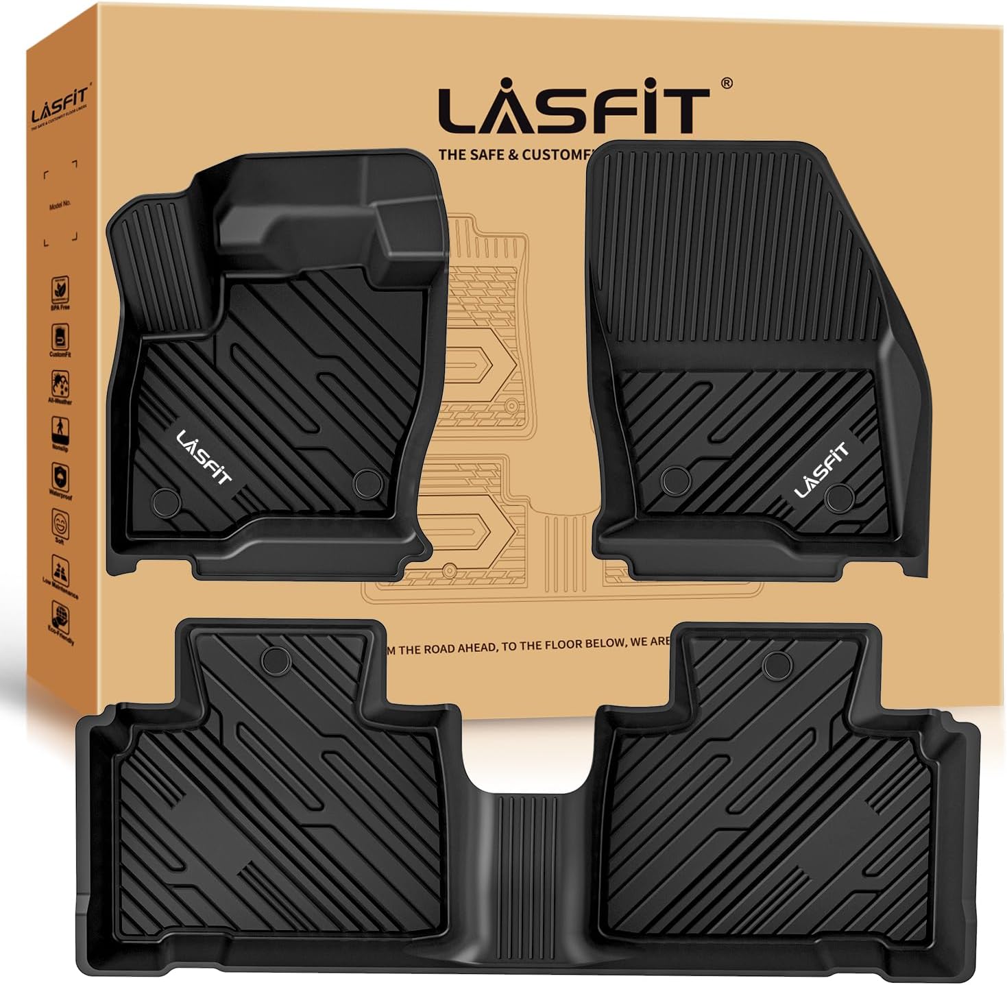 Custom Fit LASFIT Floor Mats for Ford Edge 2015-2024 Models