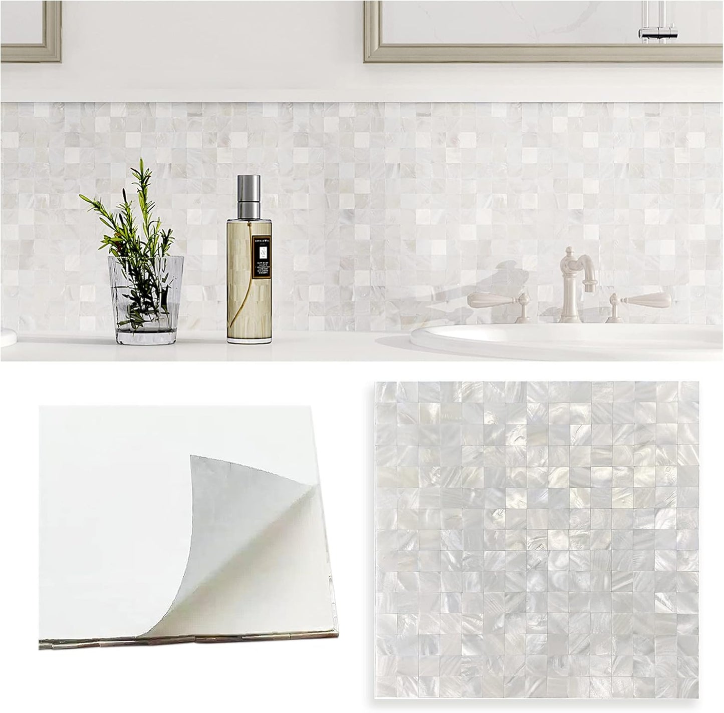 Peel and Stick Backsplash Mother of Pearl Tile for Home Decor