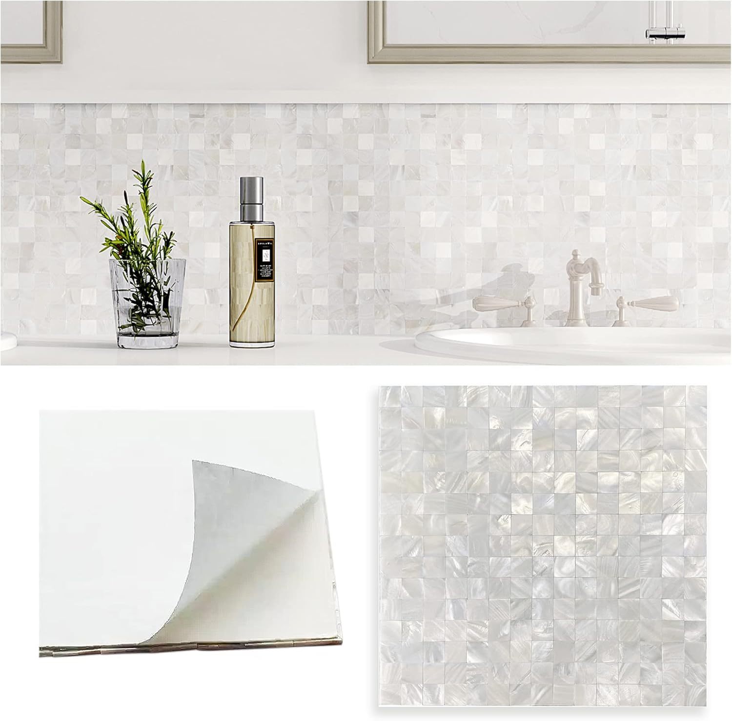 Peel and Stick Backsplash Mother of Pearl Tile for Home Decor