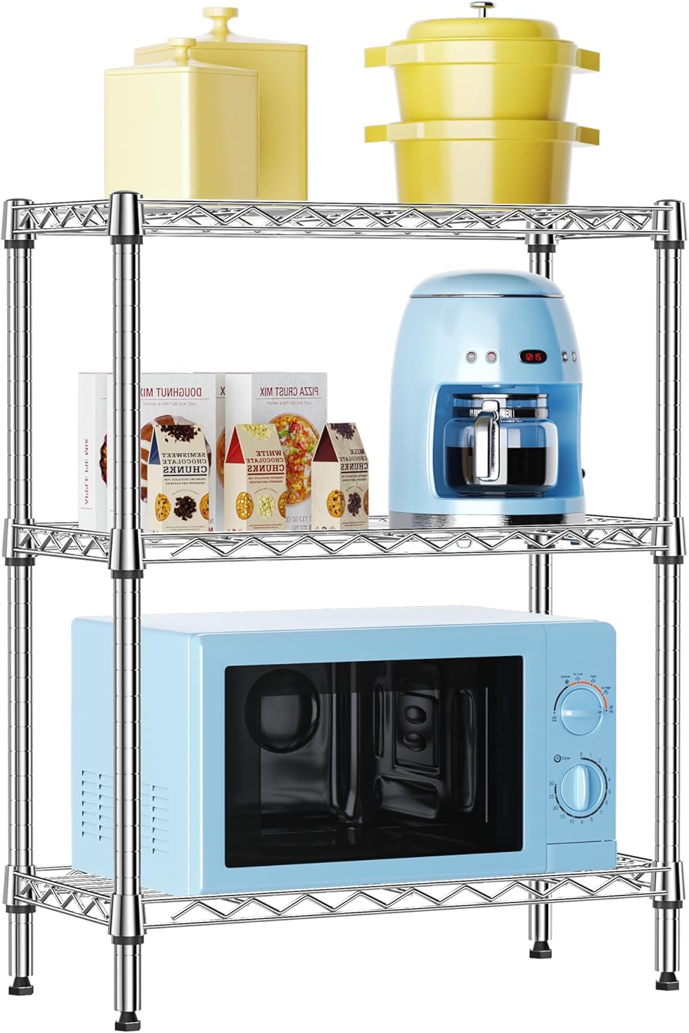 3 Tier Heavy Duty Steel Storage Shelves for Kitchen & Office