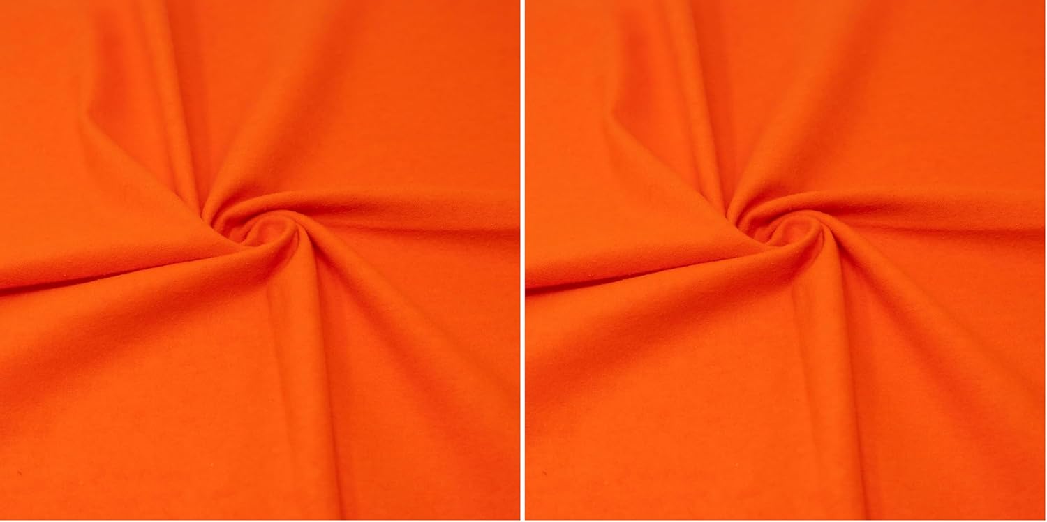 100% Cotton Flannel Solid Orange Fabric for Crafting Projects