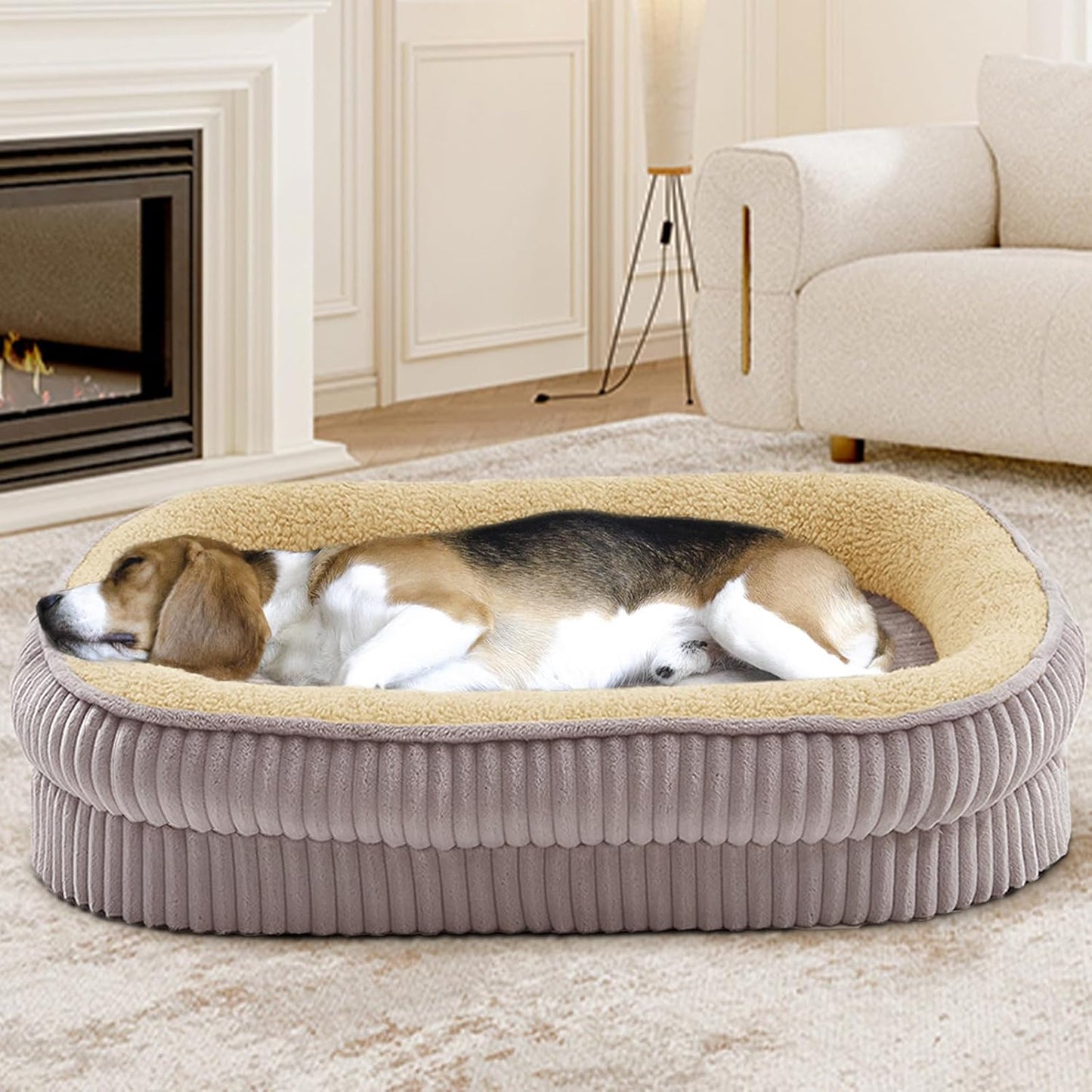 Orthopedic Dog Bed for Medium and Large Breeds with Bolsters