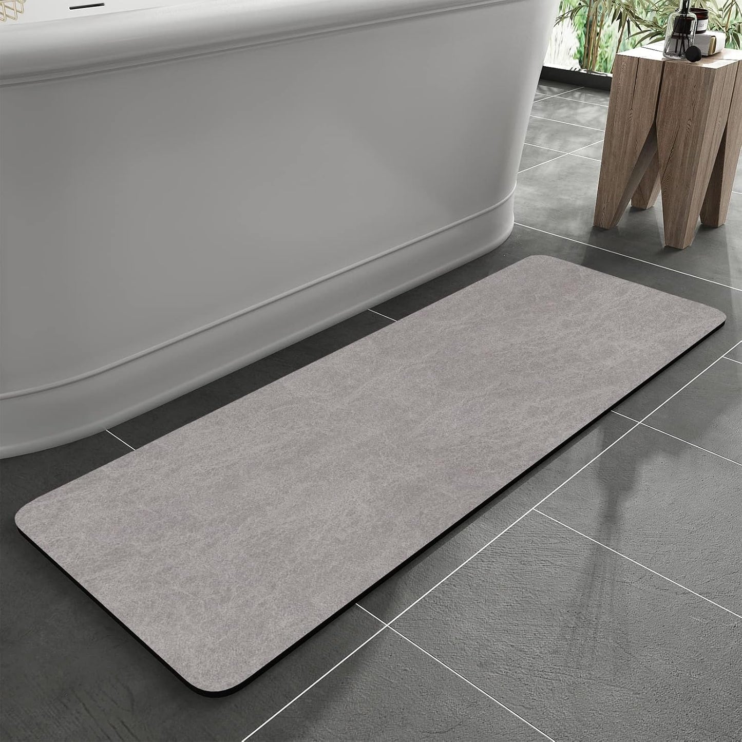 MontVoo Bath Mat Rug Non Slip Quick Dry Absorbent Thin Design