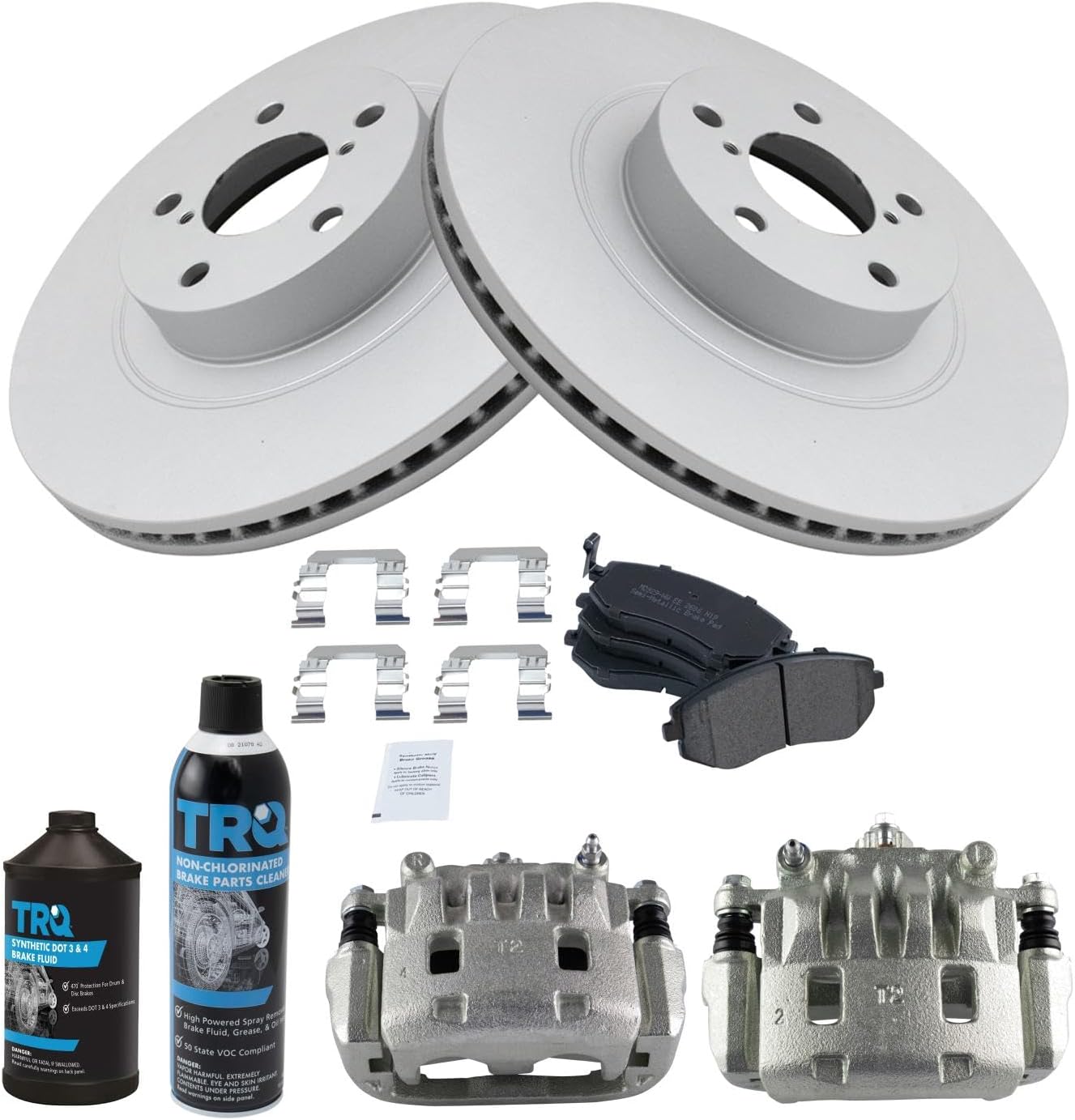 TRQ Front Brake Pad & Rotor Kit for 2004-2012 Subaru Vehicles