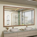 SMIROR 66 x 36 in Rustic Bathroom Mirror Over Sink - Farmhouse Wall