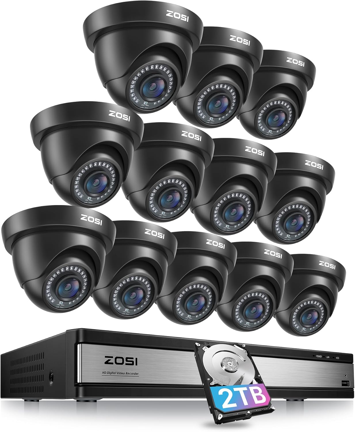 ZOSI 16 Channel Security Camera System with AI Motion Detection