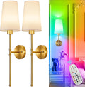 Battery Operated Wall Sconce Set of 2 - Wireless 27in Wall Lights