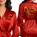 Mis Quince Anos Robes Personalized Satin Robe for Getting Ready Sage
