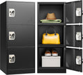 SISESOL 3 Door Metal Locker Storage Cabinet - Lockable Compact Unit