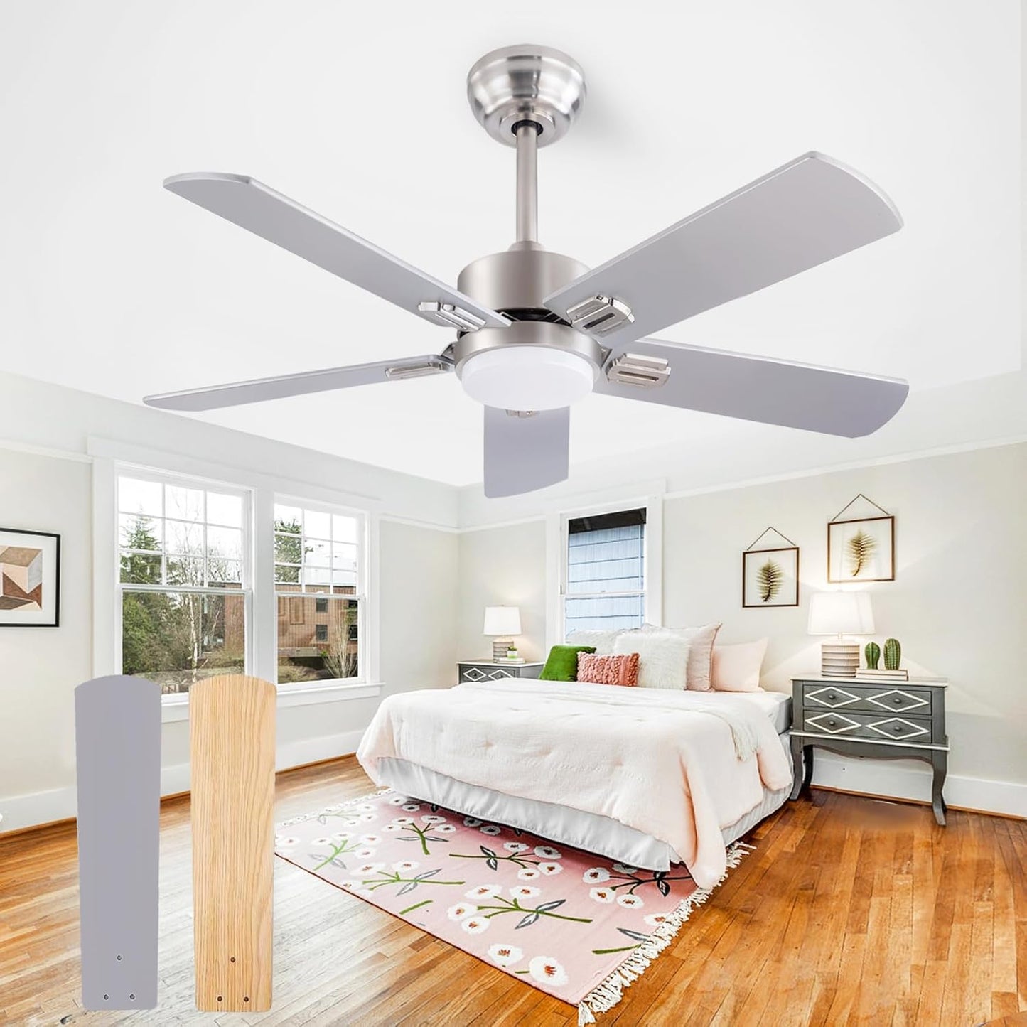 42 Inch Ceiling Fan with Light and Remote for Modern Spaces