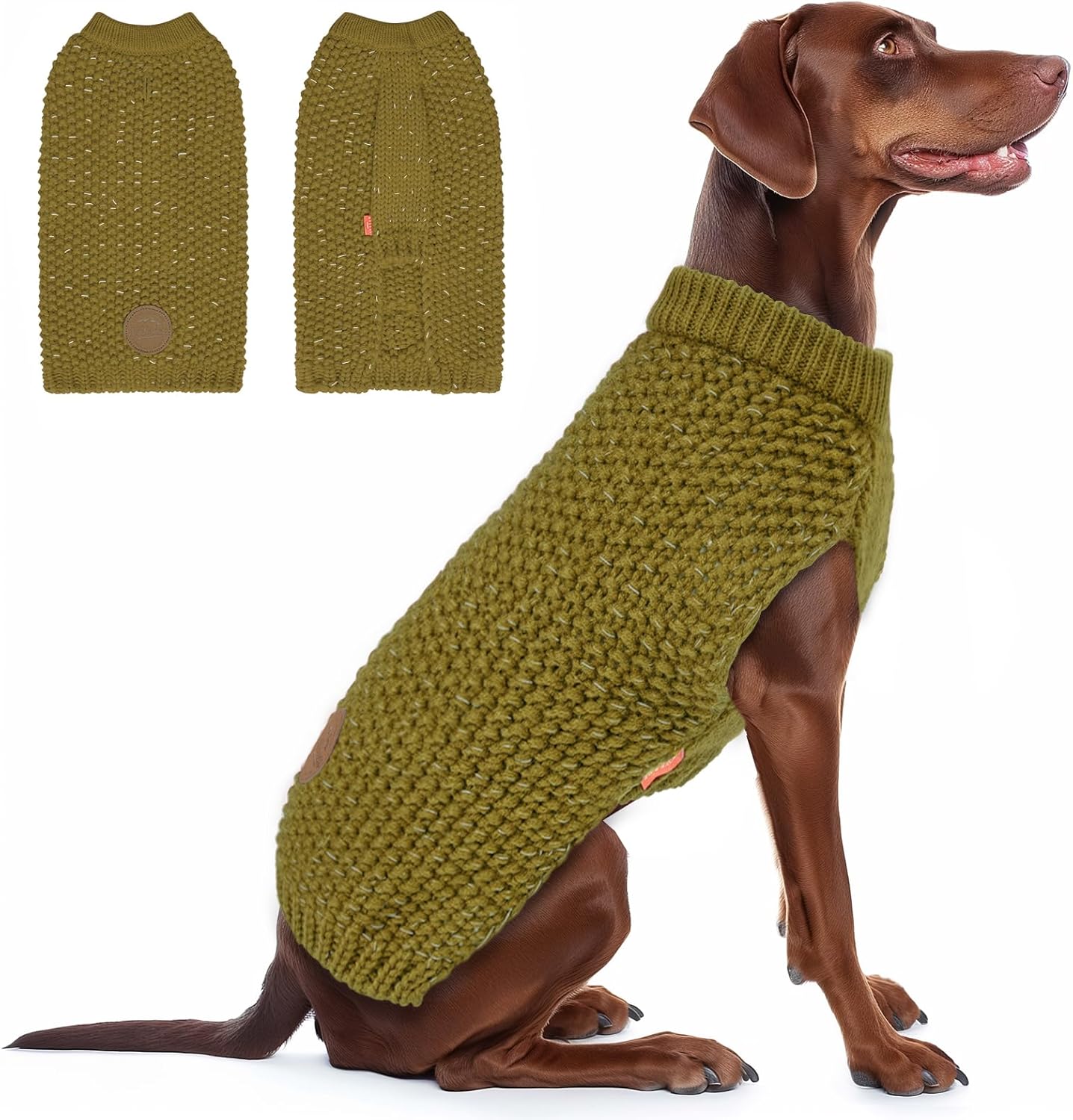 KYEESE Dog Sweater for Large Dogs with Leash Hole and Warmth