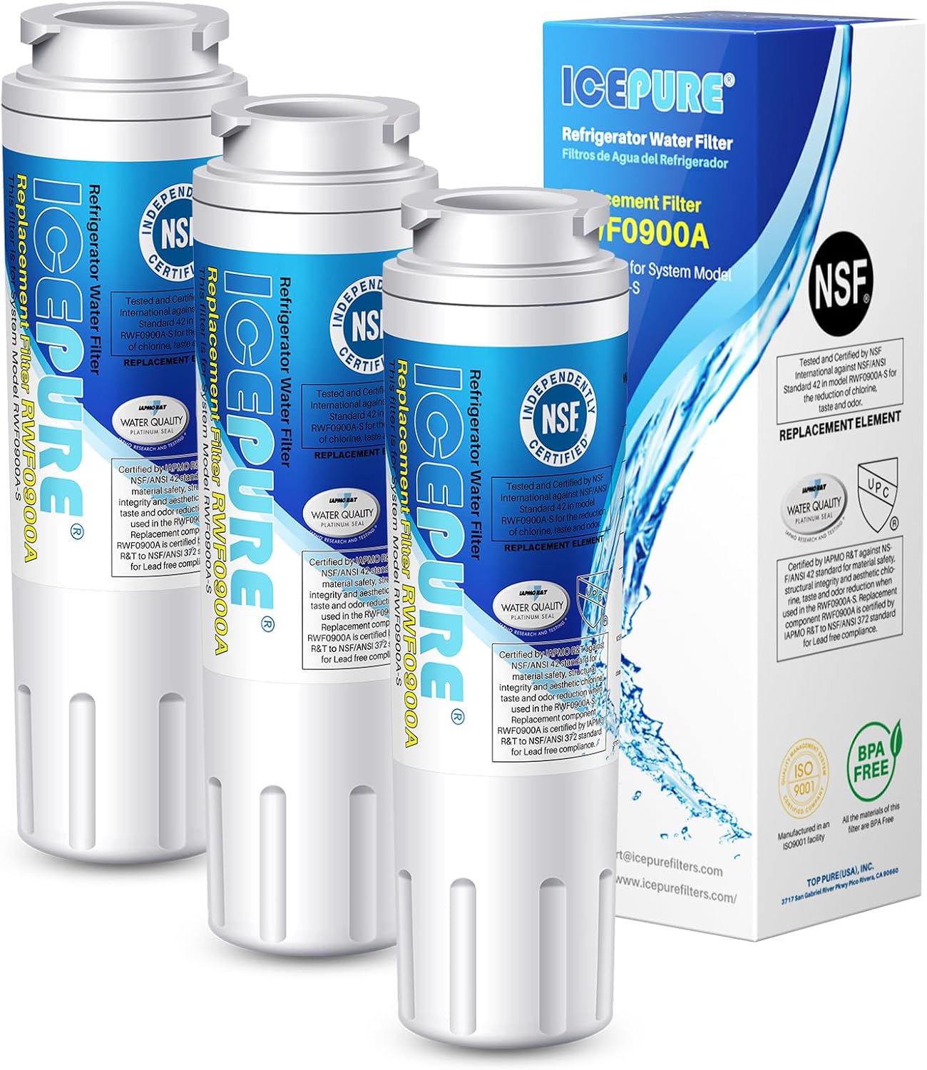 ICEPURE UKF8001 Water Filter Compatible with Whirlpool Models