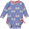 RuffleButts Baby Girls UPF 50+ Floral Rash Guard One Piece