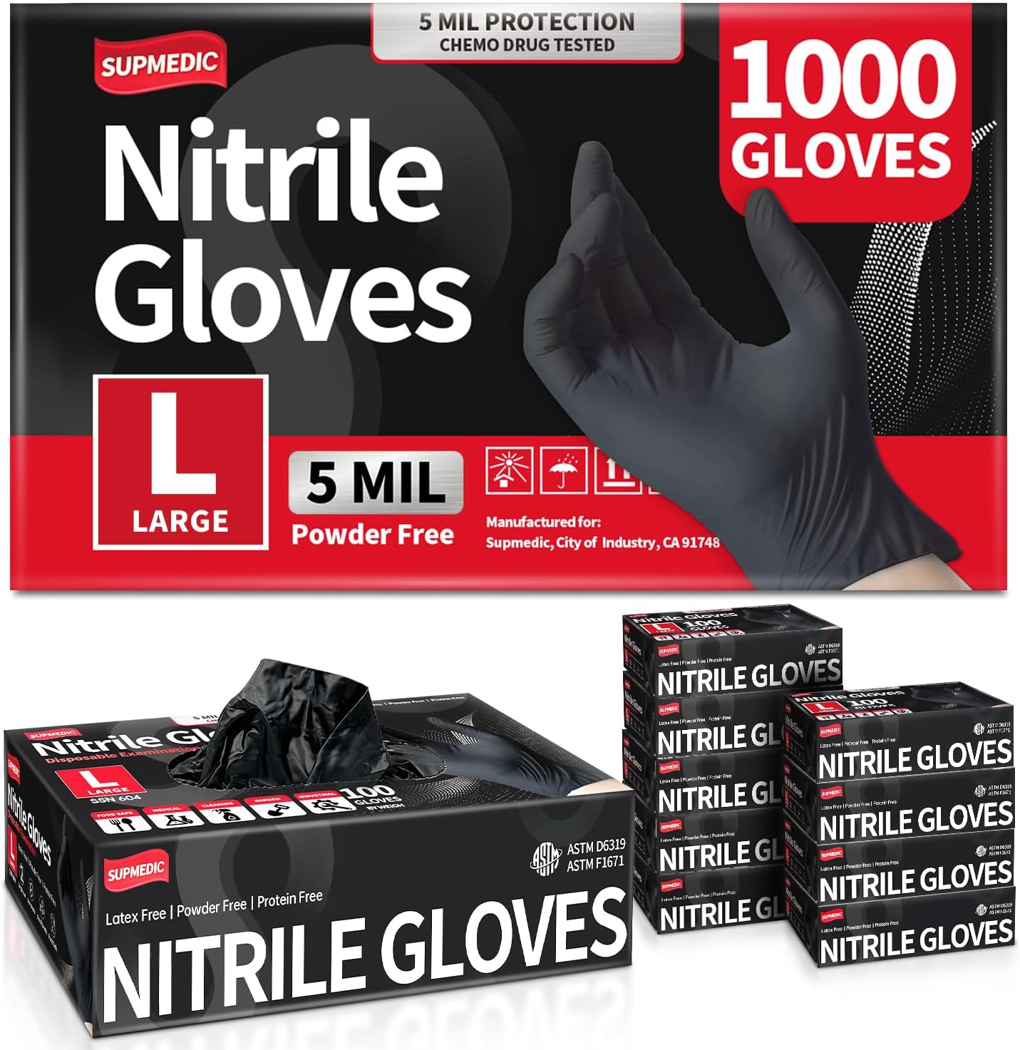 Disposable Nitrile Exam Gloves for Medical and Food Use