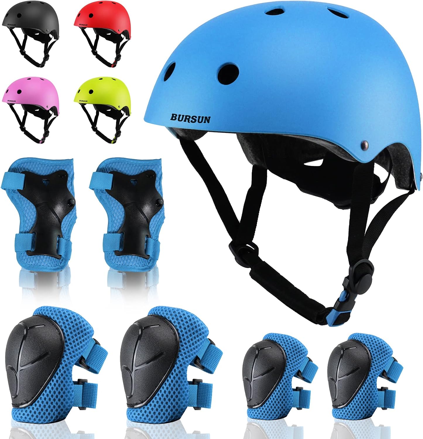 Kids Bike Helmet Set with Knee and Elbow Pads for Ages 2-8