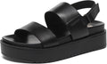Women's Low Wedge Platform Sandals with Arch Support - Comfortable Fit