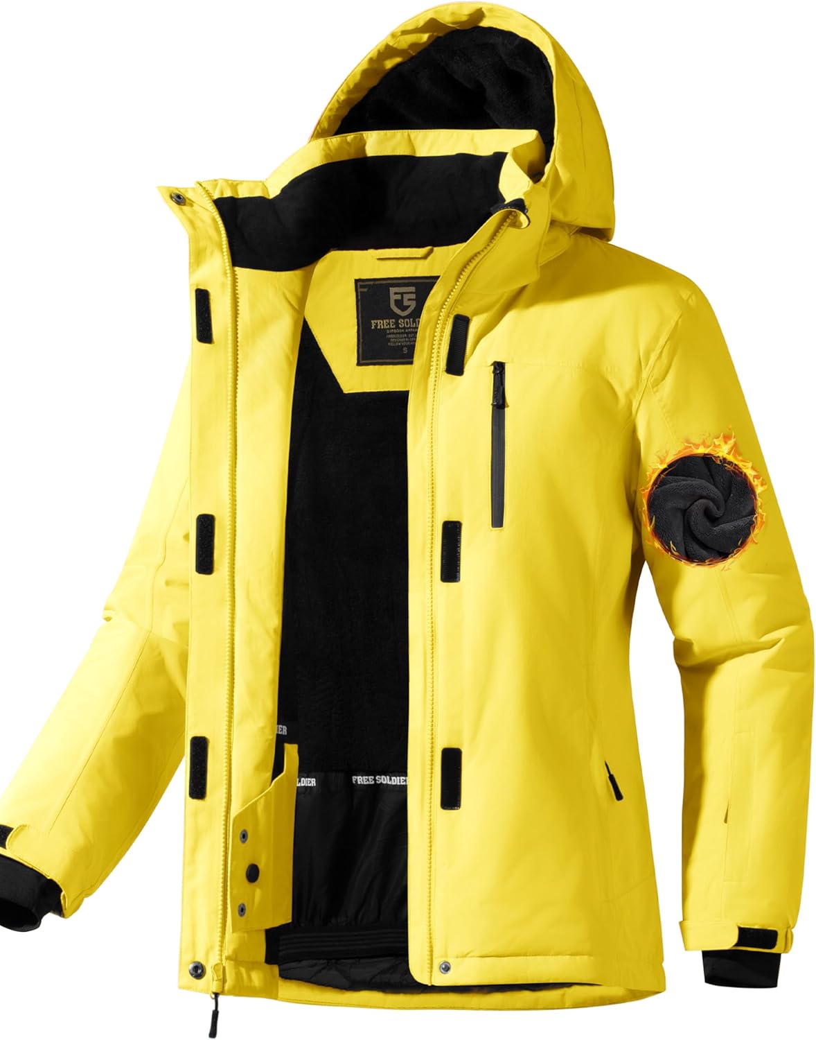 FREE SOLDIER Women's Waterproof Ski Snow Jacket for Winter Fun