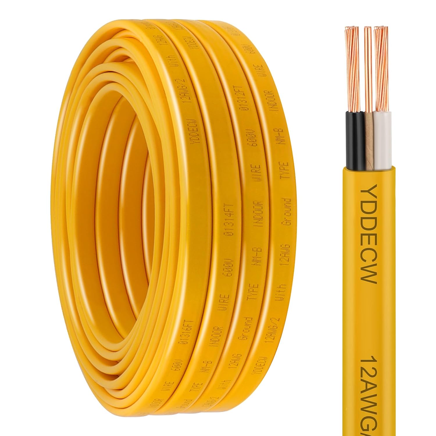 12/2 NM-B Wire with Ground - 25FT Copper Indoor Cable