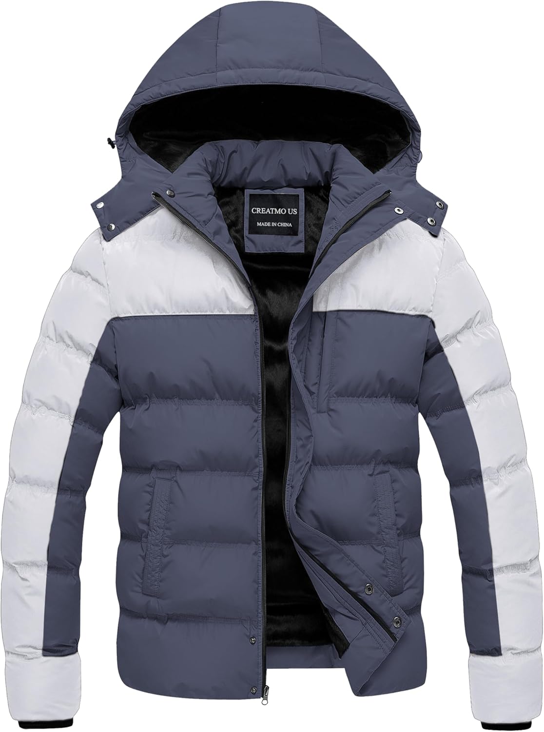 CREATMO US Men's Puffer Jacket Waterproof Winter Parka for Cold