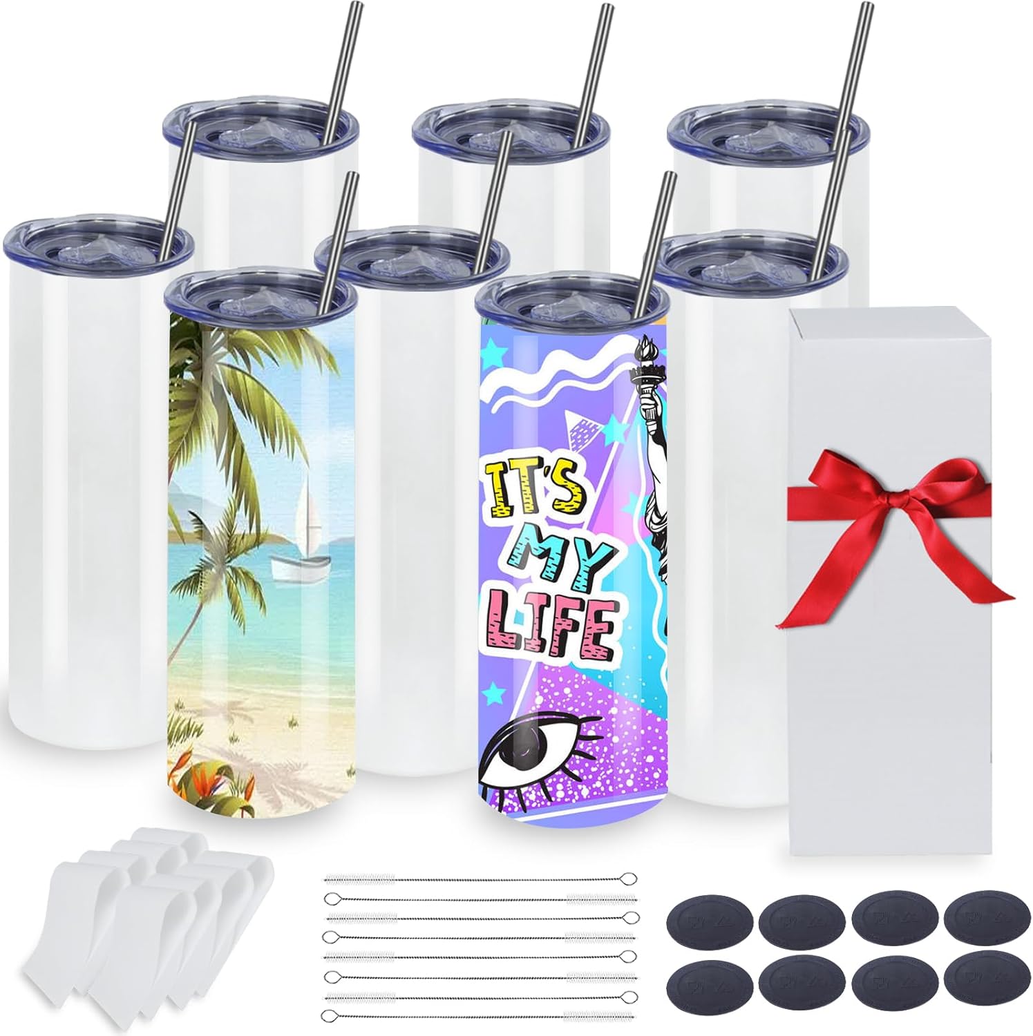 20 Oz Sublimation Tumblers 8 Pack for Creative Personalization