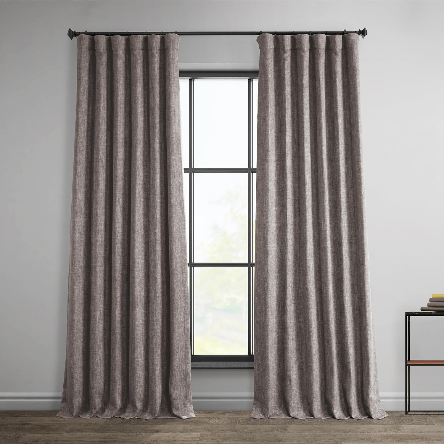 Faux Linen Curtains for Living Room - Room Darkening Drapes
