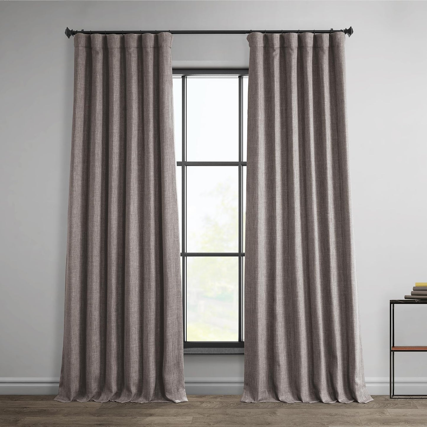 Faux Linen Curtains for Living Room - Textured Room Darkening Drapes