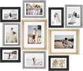 Picture Frames Set of 10 Collage Wall Decor with Mats - Classic Wood