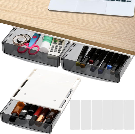 SOUJOY Self-Adhesive Under Desk Drawer Trio