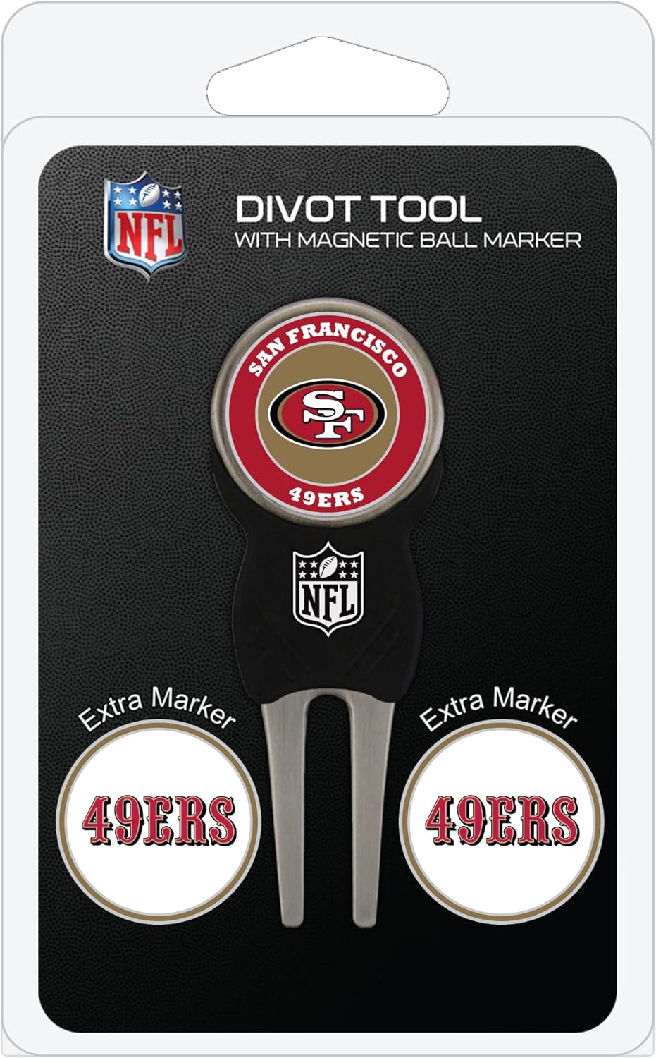 NFL Team Golf Divot Tool + 3 Markers, Magnetic Enamel