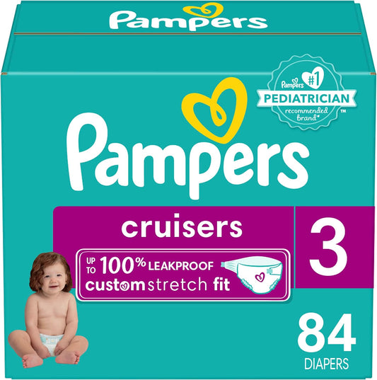 Custom Stretch for Active Babies - 84 Count Pampers Diapers