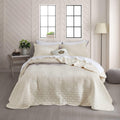 Oversized Bedspread Coverlet Set King Size - Reversible Elegant Damask