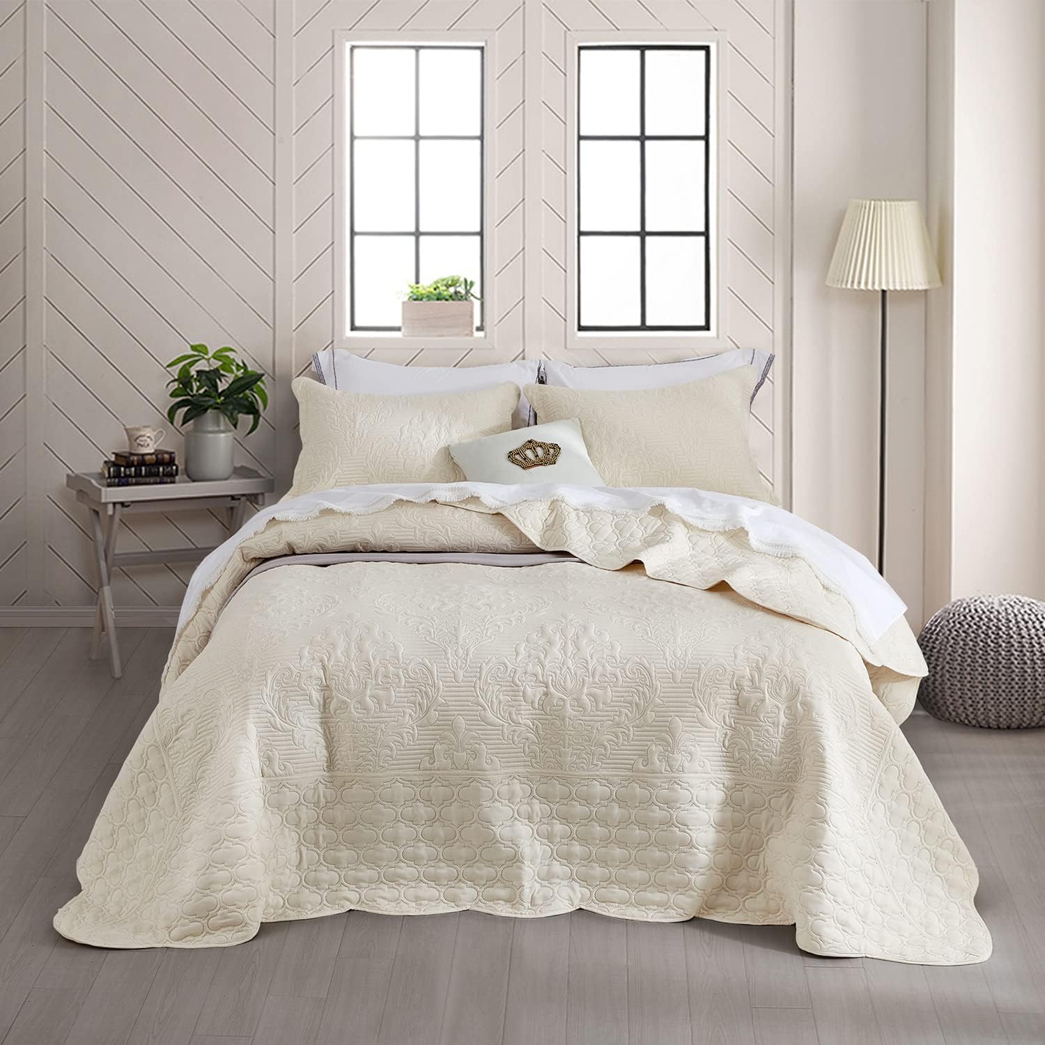 CHIXIN Oversized Bedspread Coverlet Set for King Size Beds