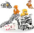 Tezituor 5 Pcs White Tiger Stuffed Animals Set - 20 in Large Mommy