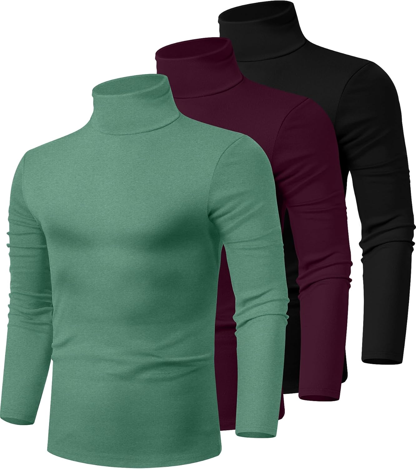 Ficerd 3 Pack Men's Turtleneck Shirts for Stylish Comfort