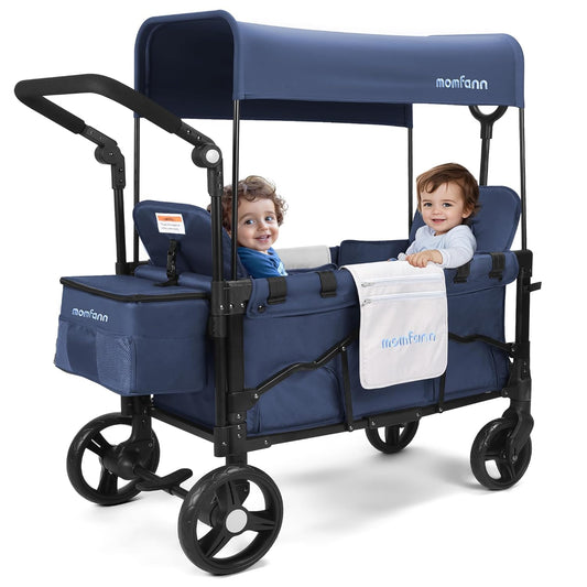 Stroller Wagon for 2 Kids with Adjustable Handle for Comfort