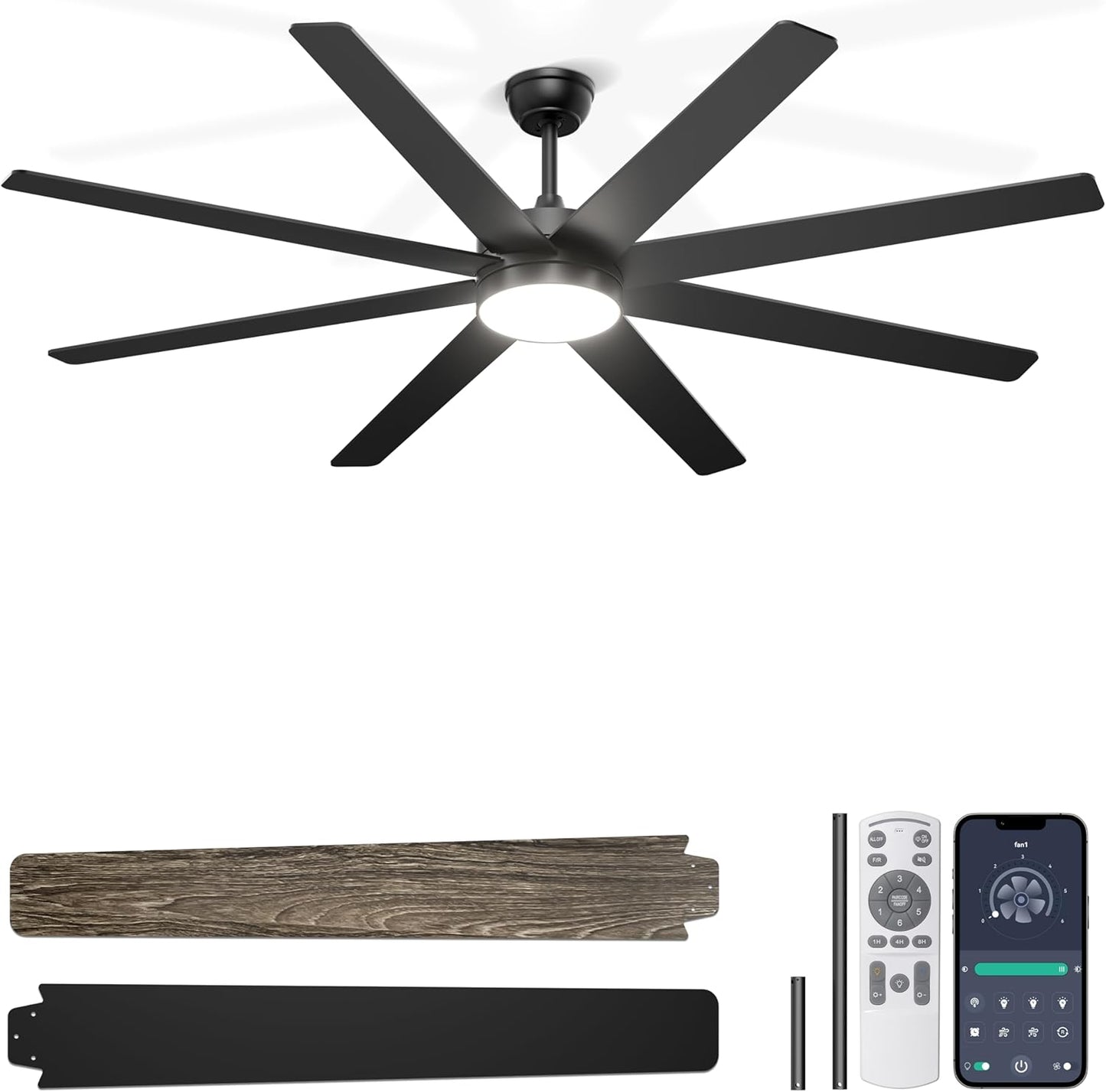 72 Inch Large Ceiling Fan with Lights for Indoor and Outdoor Use