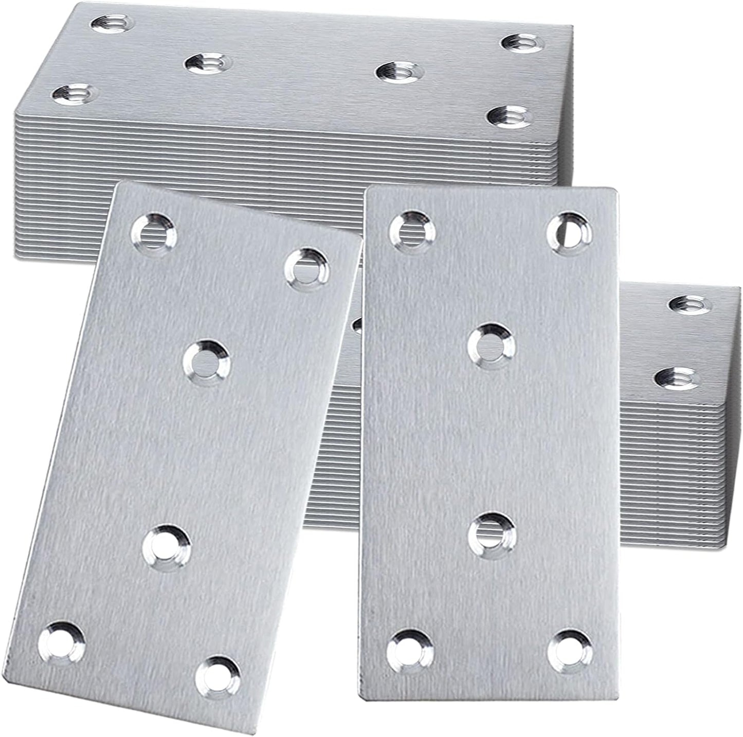 50PCS Silver Flat Mending Plates for Furniture and Wood Projects